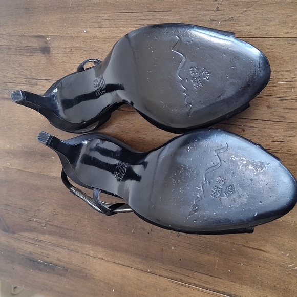 NINA NEW YORK Black Satin Rosette D'orsay Slingback Heels - Size 6M - Picture 6 of 12